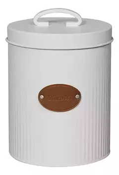 Lata Biscuits Deco Blanco Ranurado - comprar online
