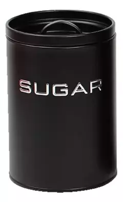 Lata Azúcar Deco Negro Letras Plata - comprar online