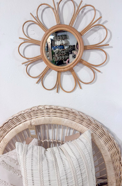 Espejo Flor de Madera de bambú - Chula home deco
