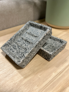 Jabonera Rectangular de Granito Gris - comprar online