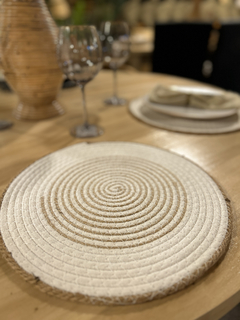 Plato de Sitio de algodón con Borde de Yute - tienda online