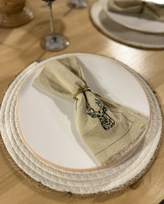 Plato de Sitio de algodón con Borde de Yute - Chula home deco