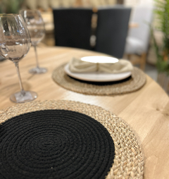 Plato de Sitio de algodón en Negro con borde de Fibras Naturales en internet