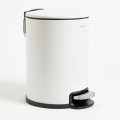 Tacho acero cierre soft blanco mate redondo 5 LTS - comprar online