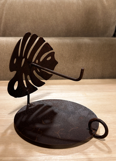 Porta espiral Monstera Metal Óxido - Chula home deco