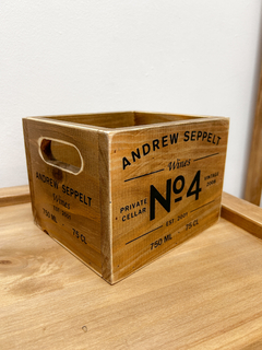 Caja decorativa de madera estilo industrial "Wines N°4" - Chula home deco