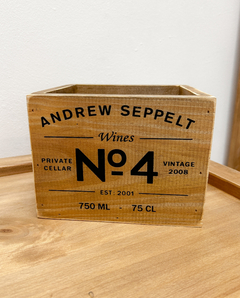 Caja decorativa de madera estilo industrial "Wines N°4" - tienda online