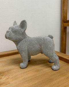 Bulldog decorativo plateado en internet