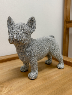 Bulldog decorativo plateado - comprar online