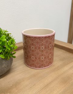 Macetas redondas de azulejos rosa - Chula home deco