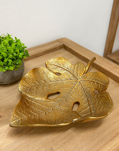 Centro deco hoja maple dorada Aluminio 28 cm en internet