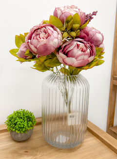 Florero de vidrio facetado 28 cm - comprar online