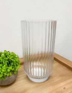 Florero de vidrio facetado 22 cm - Chula home deco