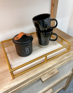 Bandeja de madera Urban - Metal dorado - comprar online