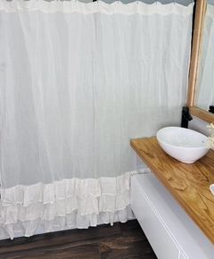 Cortina de baño de gasa con volados - tienda online