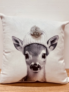 Almohadón nórdico animalitos con pompon - comprar online