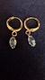 Brinco dourado argola navete azul claro - loja online