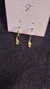 Brinco dourado ponto zirconia