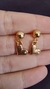 Brinco coração zirconia dourado bola - loja online