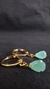 Brinco dourado argola gota verde água - loja online