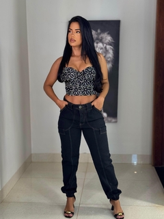 Cropped flor strass - comprar online