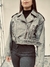 CAMPERA ECOCUERO GRIS CON PRESILLAS CRUZADA en internet