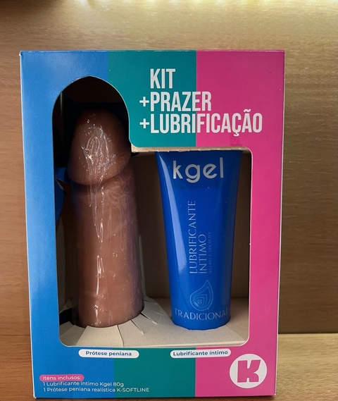 KIT PRAZER PRÓTESE E LUBRIFICANTE MENTA SOFTLINE KGEL