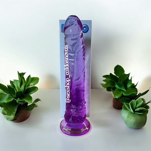 Prótese de silicone cristal com ventosa . tamanho : 20 x 4 cm.