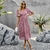 Moda vestido de renda com decote em V verão elegante manga curta vestidos longo - loja online