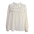 Camisa De AlgodOn De Manga Larga Con Cuello Levantado Y Bordado Floral - comprar online