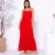 Vestido Longo Liso Feminino Babado Com Bojo Alcinha Regulável Muito Lindo - Rocha & Lopes