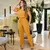 Imagem do Conjunto Feminino Casual Em Linho Blusa Calça Alfaiataria