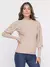 Blusa tricot feminina manga longa bufante social
