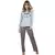 Pijama Longo Feminino Malha Adulto Calça e Blusa Duas Peças Inverno Roupa de D