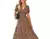 Vestido onça longo decote V manga curta bufante feminino elegante - Rocha & Lopes