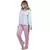 Pijama Longo Feminino Malha Adulto Calça e Blusa Duas Peças Inverno Roupa de D