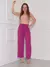 Calça pantalona lisa casula da moda, blogueira