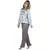 Pijama Longo Feminino Malha Adulto Calça e Blusa Duas Peças Inverno Roupa de D