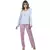 Pijama Longo Feminino Malha Adulto Calça e Blusa Duas Peças Inverno Roupa de D