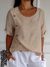 Camisa casual estilo algodão e linho com botão de fileira única feminina euro
