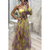 Malha tie-dye impresso fora do ombro fenda vestido verão moda longo casamento formatura - comprar online