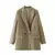 Blazer de trespassado chique feminino, casaco vintage, gola entalhada - loja online