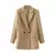 Blazer de trespassado chique feminino, casaco vintage, gola entalhada na internet