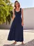 Vestido com elástico na cintura, regatinha, longo soltinho, leve - comprar online