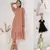 Vestido feminino de renda com decote em V manga curta vazado pulover na internet