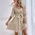 Vestido com decote em v estampado feminino com cinto, solto, confortável, casual - Rocha & Lopes