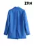 Blazer de trespassado chique feminino, casaco vintage, gola entalhada - loja online