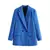 Blazer de trespassado chique feminino, casaco vintage, gola entalhada
