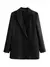 Blazer de trespassado chique feminino, casaco vintage, gola entalhada - loja online