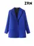 Blazer de trespassado chique feminino, casaco vintage, gola entalhada - Rocha & Lopes